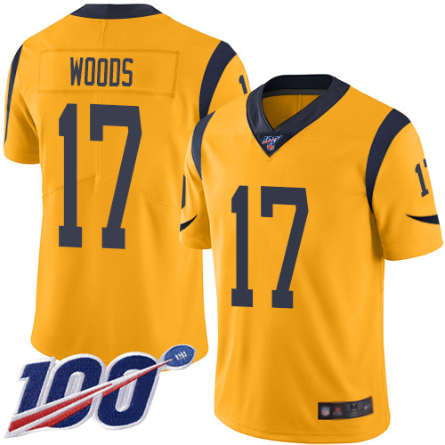 Los Angeles Rams Limited Gold Men Robert Woods Jersey NFL Football 17 100th Season Rush Vapor Untouchable